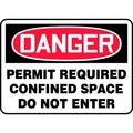 Accuform Accuform Danger Sign, Permit Required Confined Space Do Not Enter, 10inW x 7inH, Plastic MCSP007VP